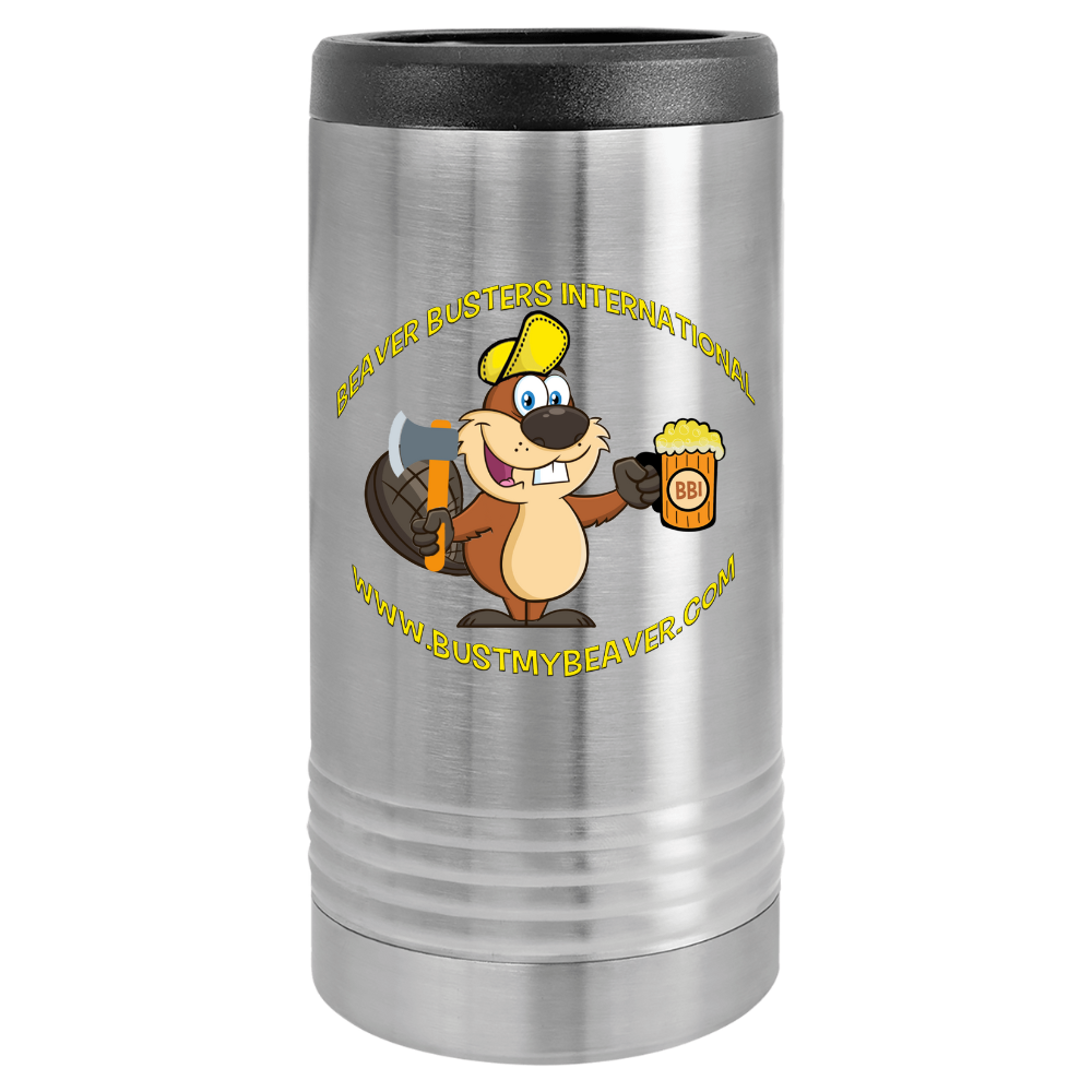 Image of the Beaver Buster Polar Camel Slim Beverage Holder, featuring the iconic Beaver Buster design, perfect for keeping beverages cold during outdoor activities.