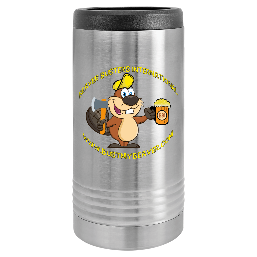  Image of the Beaver Buster Polar Camel Slim Beverage Holder, featuring the iconic Beaver Buster design, perfect for keeping beverages cold during outdoor activities.