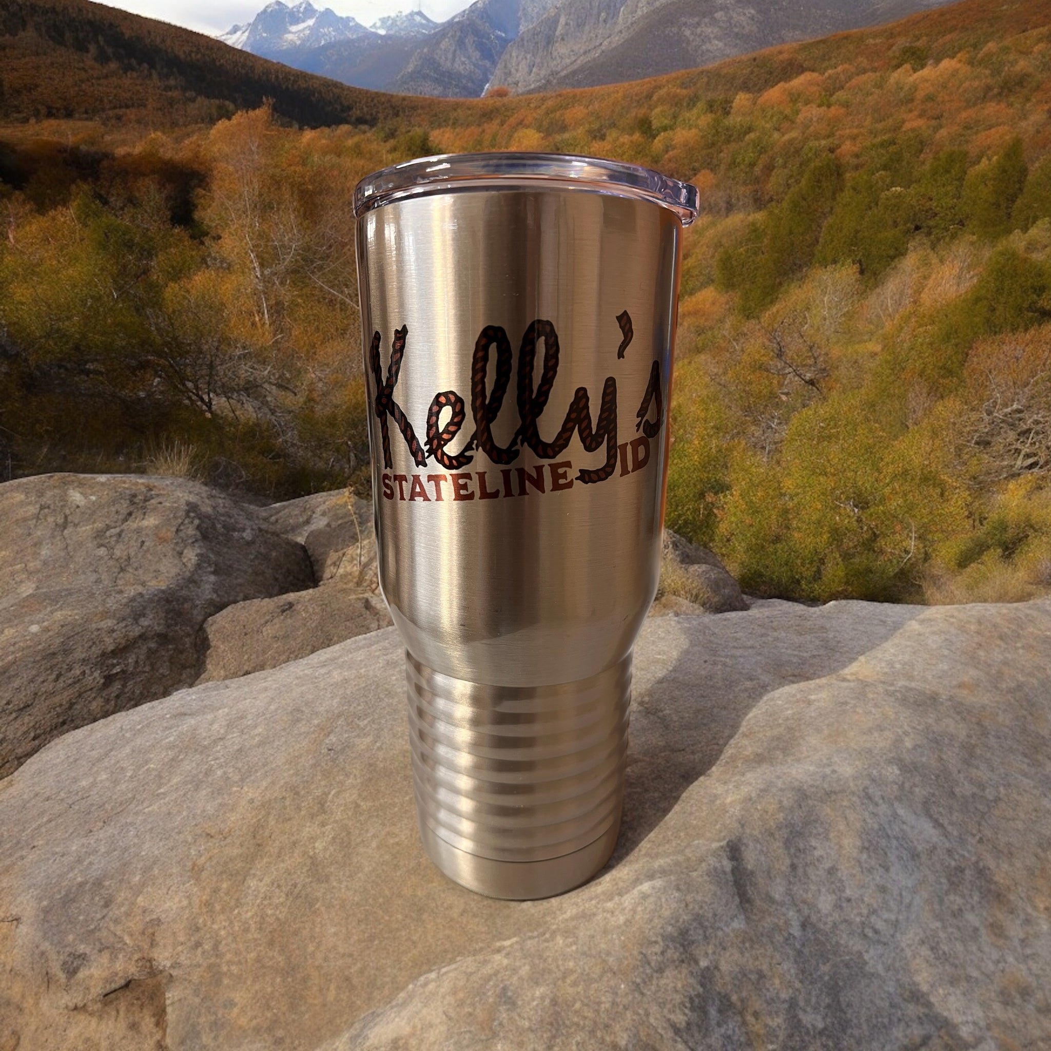  Kelly Hughes Band, Stateline Tumbler, stainless steel, double-wall insulation, spill-resistant lid, on-the-go, practical, stylish