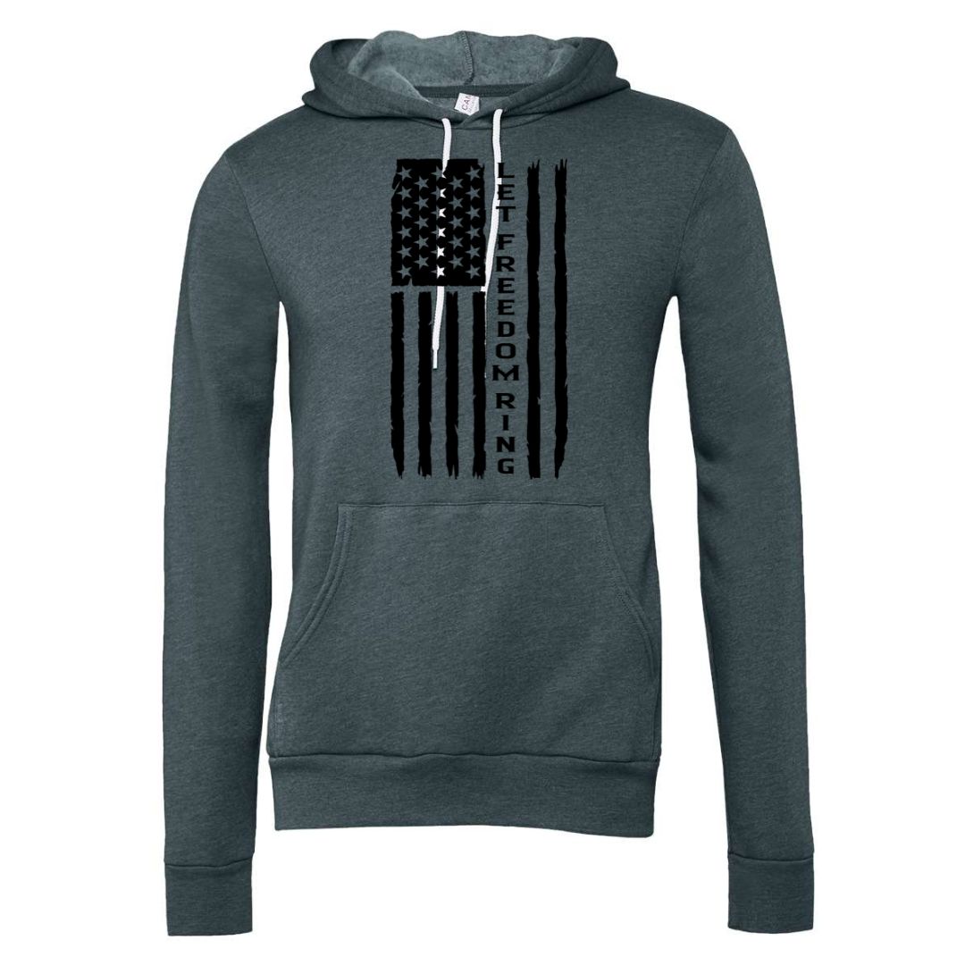Let Freedom Ring Sponge Fleece Hoodie - Heather Slate