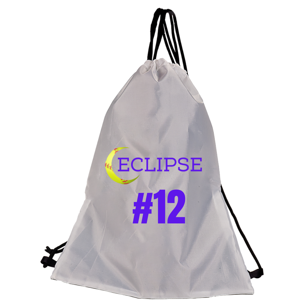 Image of the Eclipse 12" x 15 3/4" Back Sack, showcasing its sleek design and spacious interior, perfect for carrying essentials on daily commutes or weekend adventures.