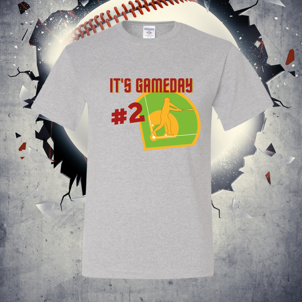 Image of the "It's Game Day Baseball" T-shirt, featuring a sporty design, perfect for expressing passion for baseball with comfort and style.