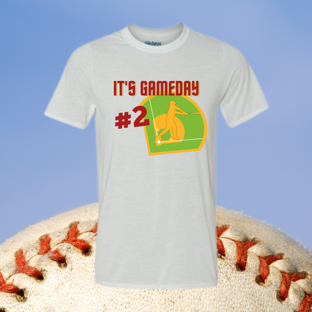Image of the "It's Game Day Baseball" T-shirt, featuring a sporty design, perfect for expressing passion for baseball with comfort and style.