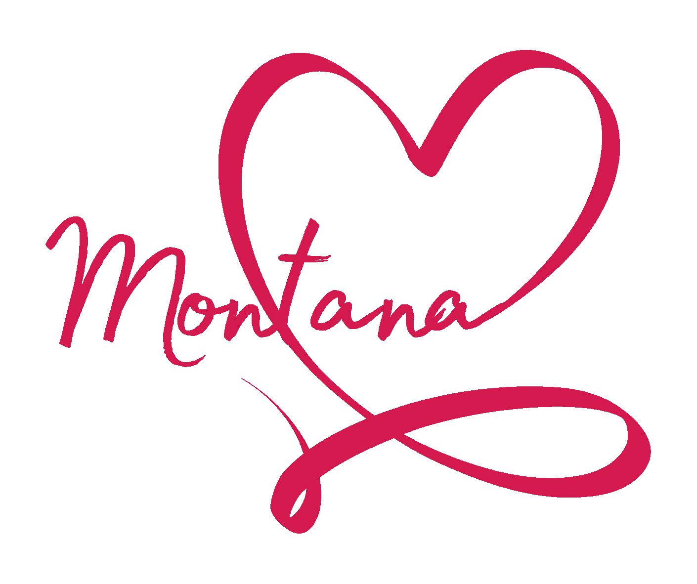 A Montana Love sticker with vibrant colors and a heart symbol, ideal for decorating personal items.