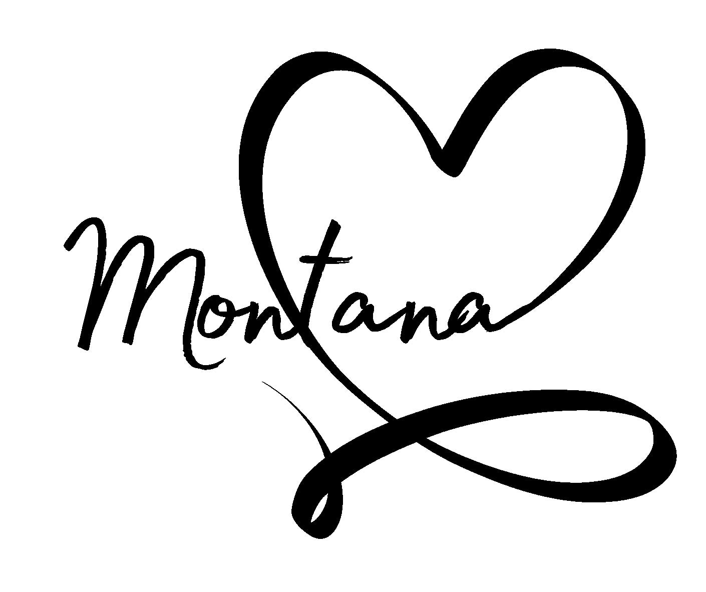 A Montana Love sticker featuring vibrant colors and the state's outline, perfect for personalization or decoration.