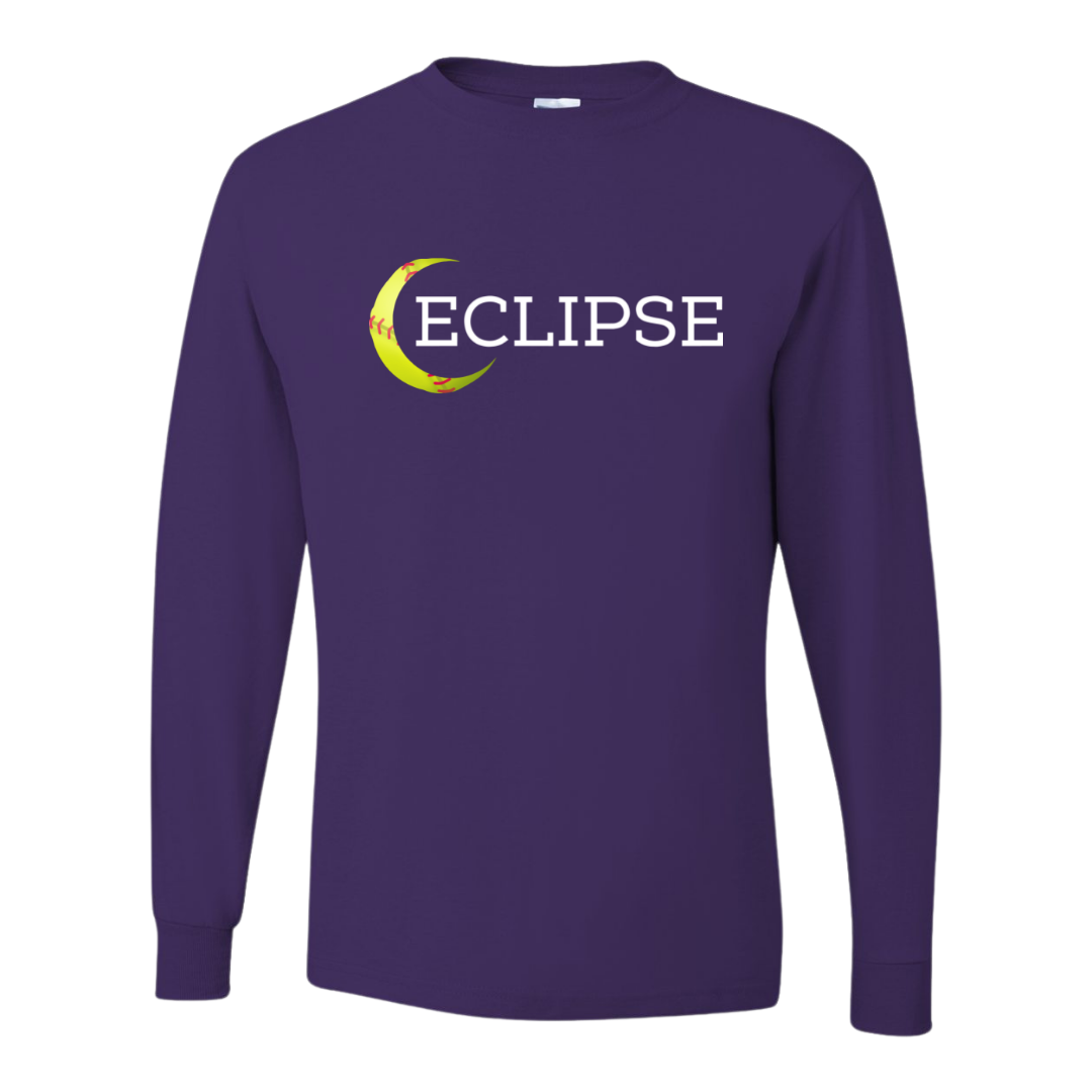 Image of the Eclipse Long Sleeve Tee, showcasing its soft fabric and Eclipse logo, perfect for adding sophistication to any outfit.