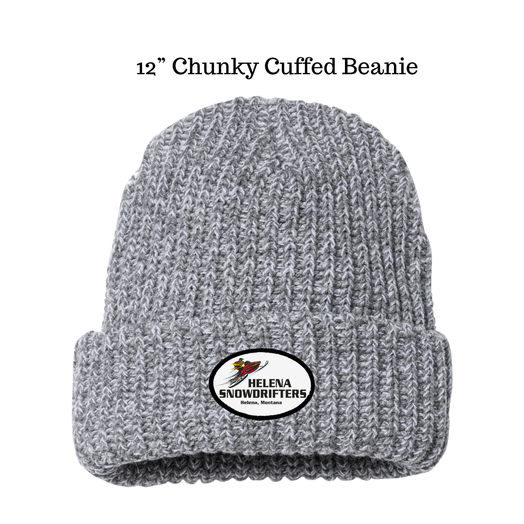 Image of the Helena Snowdrifters Beanies, showcasing their cozy knit fabric and Snowdrifters logo, perfect for staying warm and stylish during winter adventures.