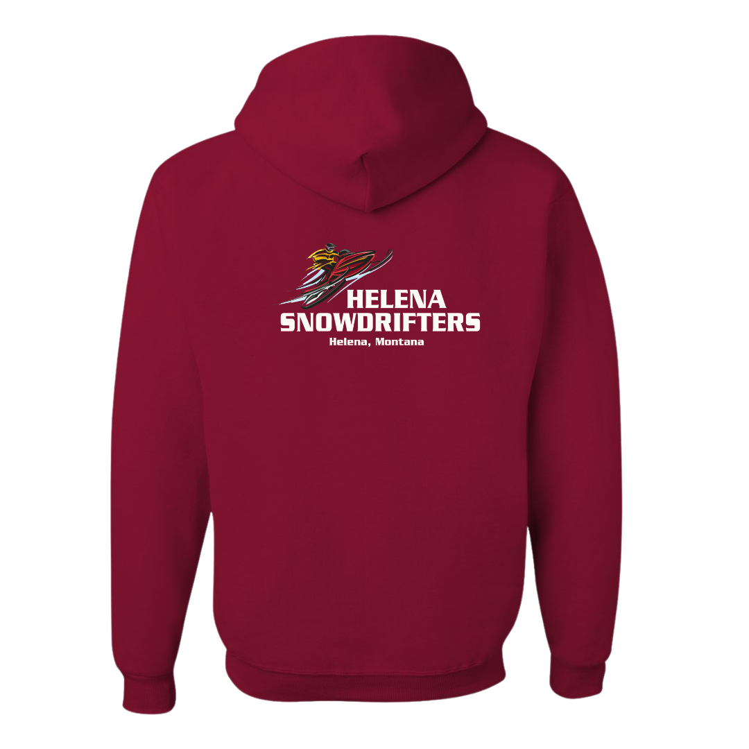 Image of the Helena Snowdrifters Hoodie, featuring the Snowdrifters logo and soft fabric, perfect for staying warm and stylish during winter activities.
