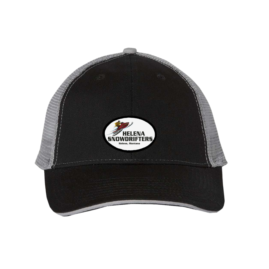Image of the Helena Snowdrifters Caps, featuring the embroidered Snowdrifters logo and adjustable straps, perfect for winter enthusiasts seeking comfort and style.