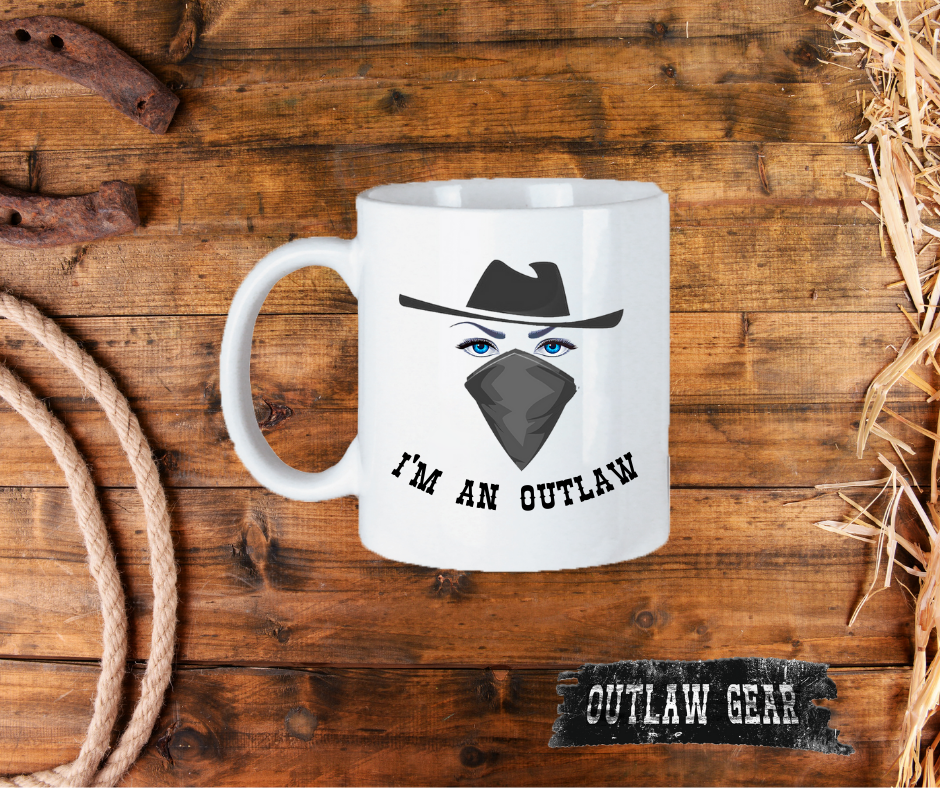 Image of the "I'm An Outlaw" Coffee Mug, featuring a bold and edgy design, perfect for expressing rebellious spirit with every sip.
