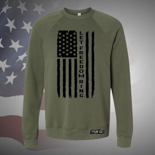 Let Freedom Ring Sponge Fleece Raglan Crewneck Sweatshirt