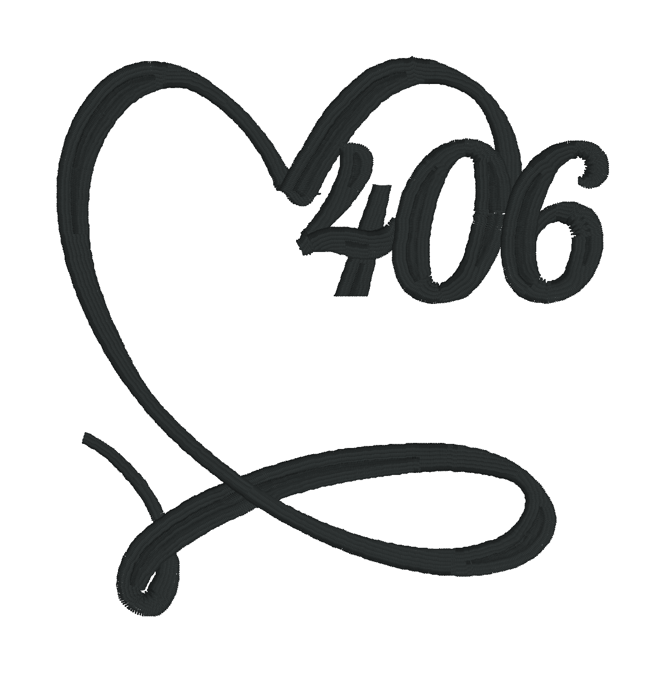 "406 Love" - The Heartbeat of Montana - Embroidered Design