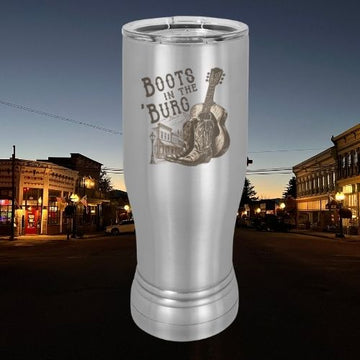 Boots in the 'Burg Stainless Steel Pilsner | 14 oz with Lid