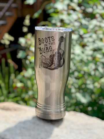 Boots in the 'Burg Stainless Steel Pilsner | 14 oz with Lid