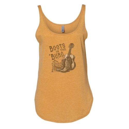 Boots in the 'Burg Women's Festival Tank — Antique Gold Vintage