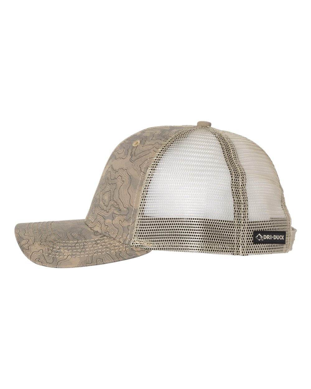 Image of the DRI DUCK Territory Trucker Cap in Khaki, showcasing its classic trucker design and khaki color, perfect for outdoor enthusiasts.