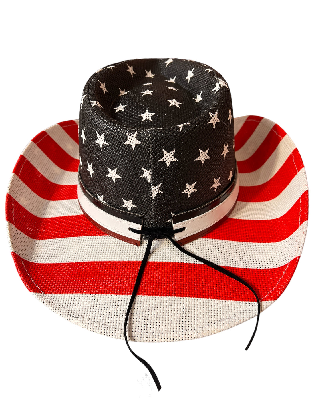  Image of the C.C. Beanie American Flag Cowboy Hat, showcasing the stars and stripes design, perfect for adding a patriotic touch to any outfit.