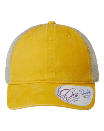 Women's Washed Mesh-Back Cap - Sunset Yellow/Polka Dots