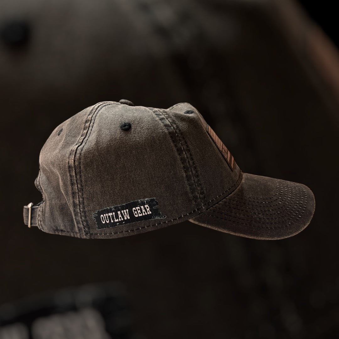 Let Freedom Ring Trucker Hat black front black patch with silver