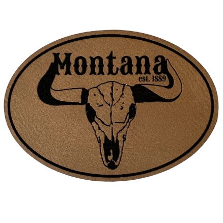 Montana Steer Light Brown Oval patch