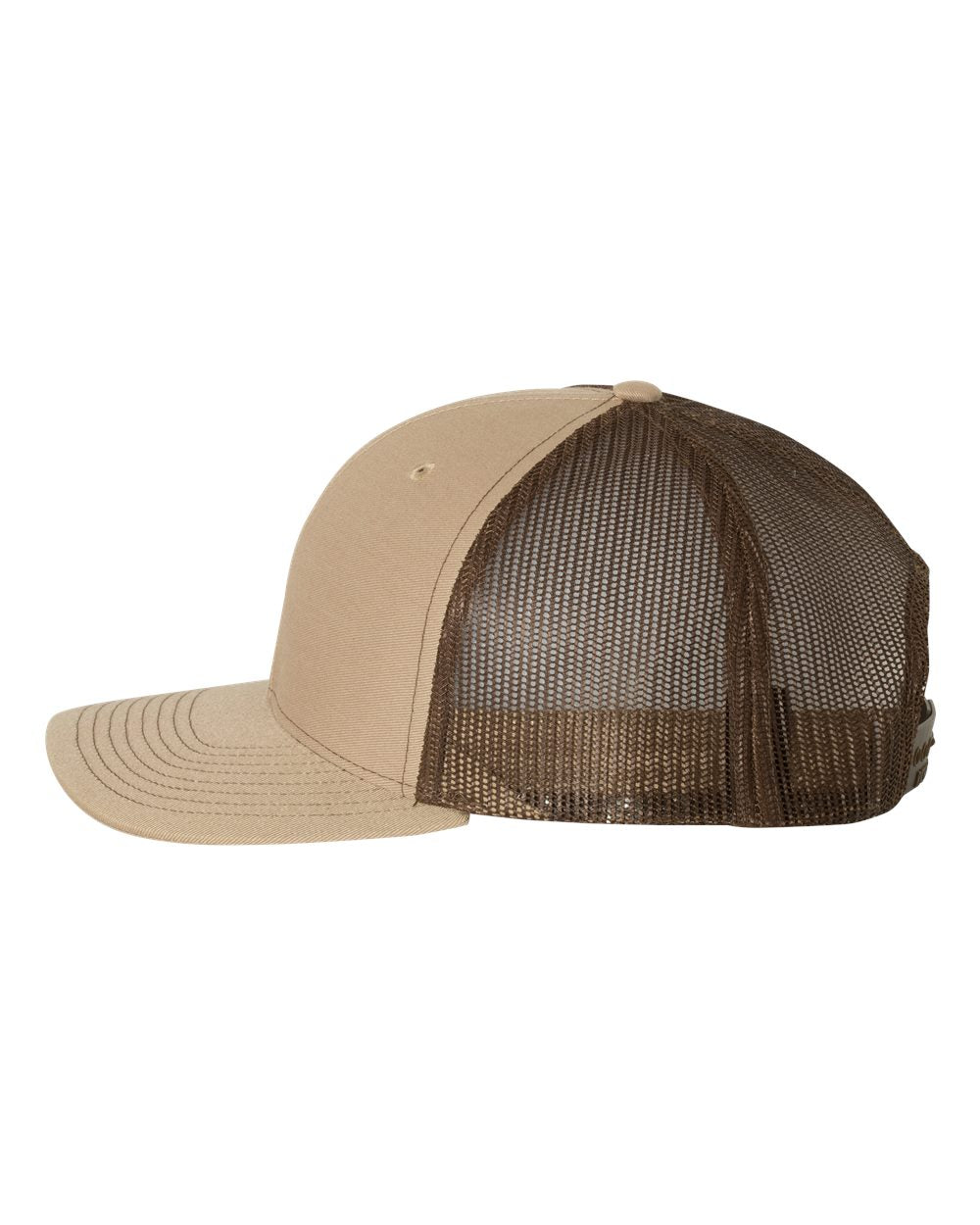 Image of the Kelly Hughes Stateline ID Richardson Cap with a dark brown patch, featuring the band's logo and an integrated ID slot, perfect for showcasing style and convenience at events with durable construction and a comfortable fit.