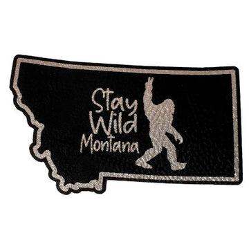 Stay Wild Montana Black/Silver Montana shaped Patch