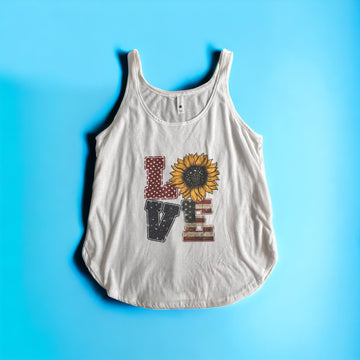 🌻💛 "LOVE Sunflower" Women's Festival Tank 🌞🧡 - Size Medium