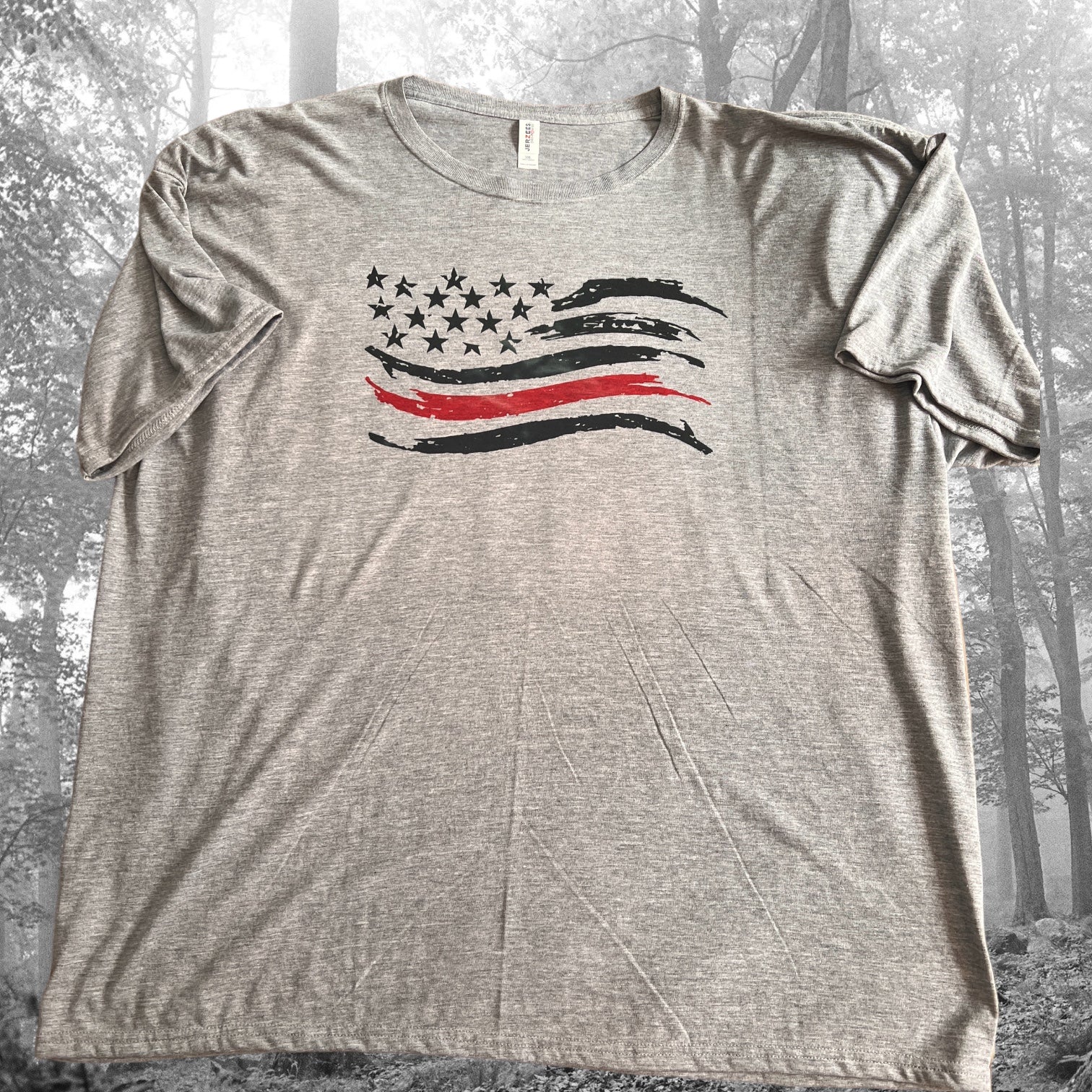 🚒🇺🇸 "Thin Red Line Flag" Performance T-Shirt for Firefighters 🔥🌟 - Size 3XL