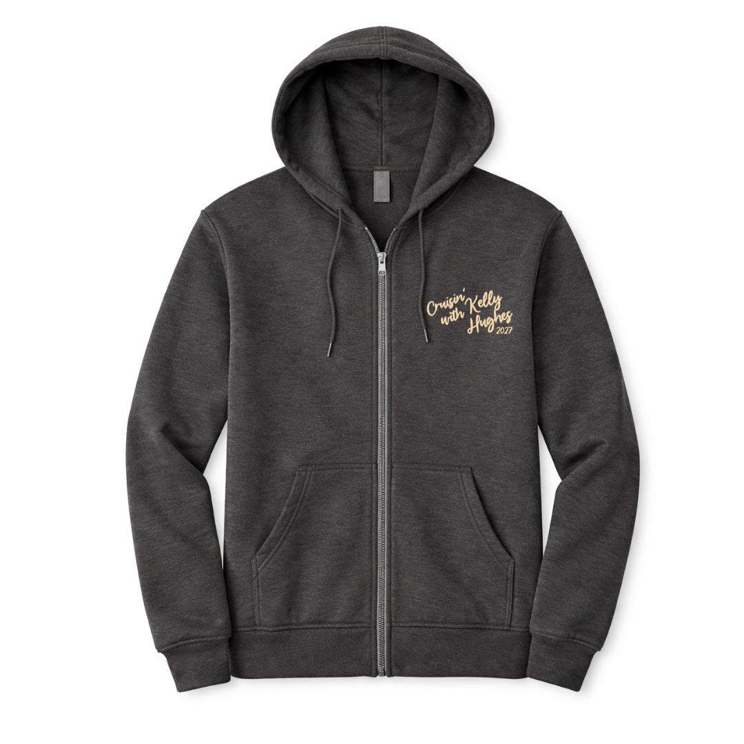 Cruise with Kelly Hughes 2027 Unisex Retro Heather Full-Zip Hoodie
