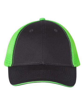 Sandwich Trucker Cap - Charcoal/Neon Green