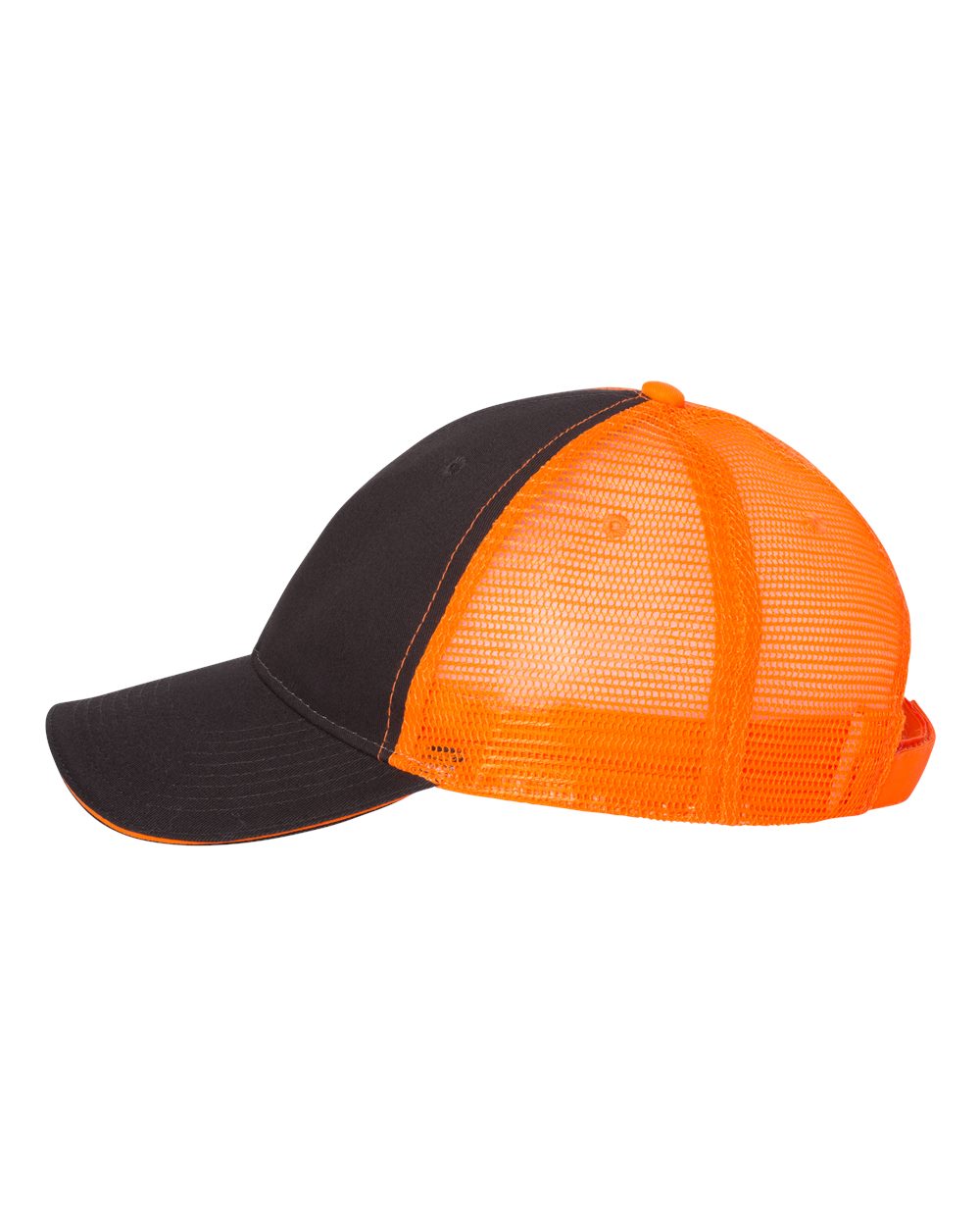Sandwich Trucker Cap - Charcoal/Neon Orange