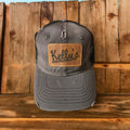 Image of Kelly's Stateline Bounty Dirty-Washed Cap in Charcoal/Black, featuring a rugged, dirty-washed design, perfect for showcasing style and adventure with durable construction and a comfortable fit.
