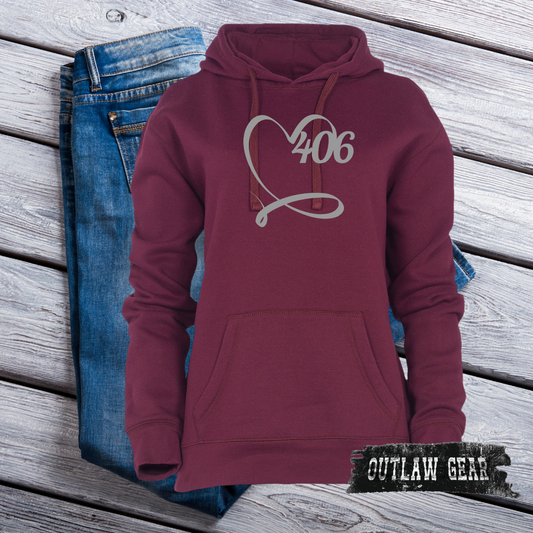 406 Love Spirit Hoodie - Maroon/Silver