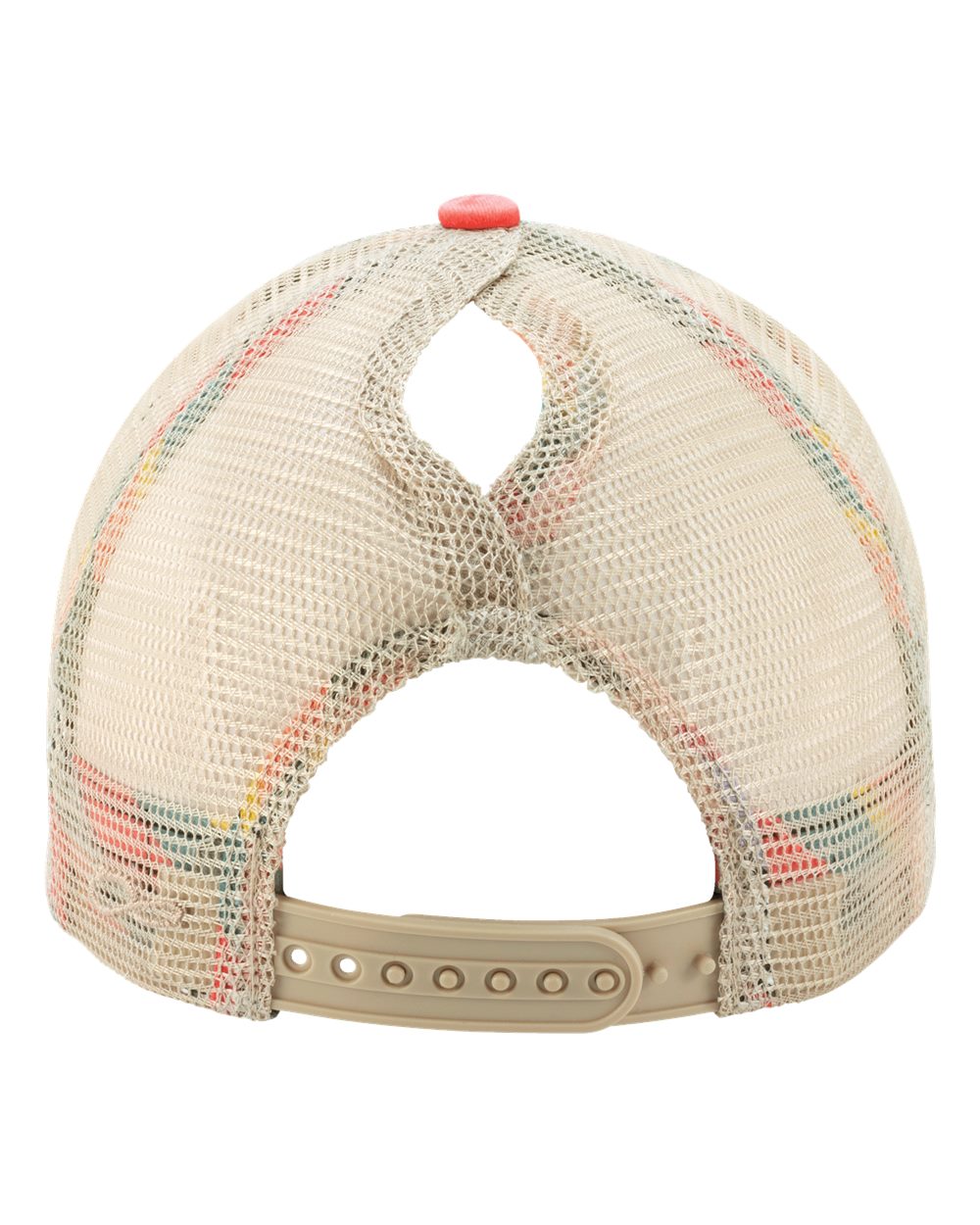 406 Love embroidered Dusty Sherbet/Stripes ponytail hat