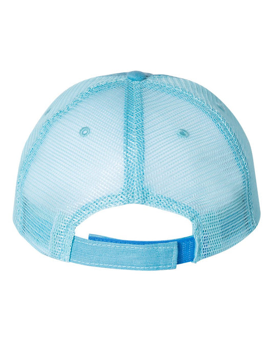 406 Love embroidered distressed trucker cap - aqua